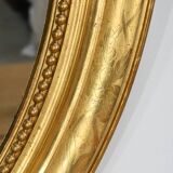 Miroir Ovale en Bois Doré, Style Louis XVI, époque Napoléon III – Milieu XIXe