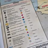 Carte de France pédagogique réversible, MDI, 1968, "Industries métallurgiques", "Sources d'énergie"