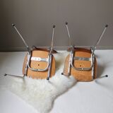 Set of 2 vintage skai chairs & chrome base