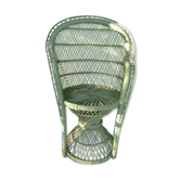 Armchair Emmanuelle Vert in wicker rattan for doll / vase holder