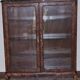 Display cabinet with 2 glass doors in marquetry.