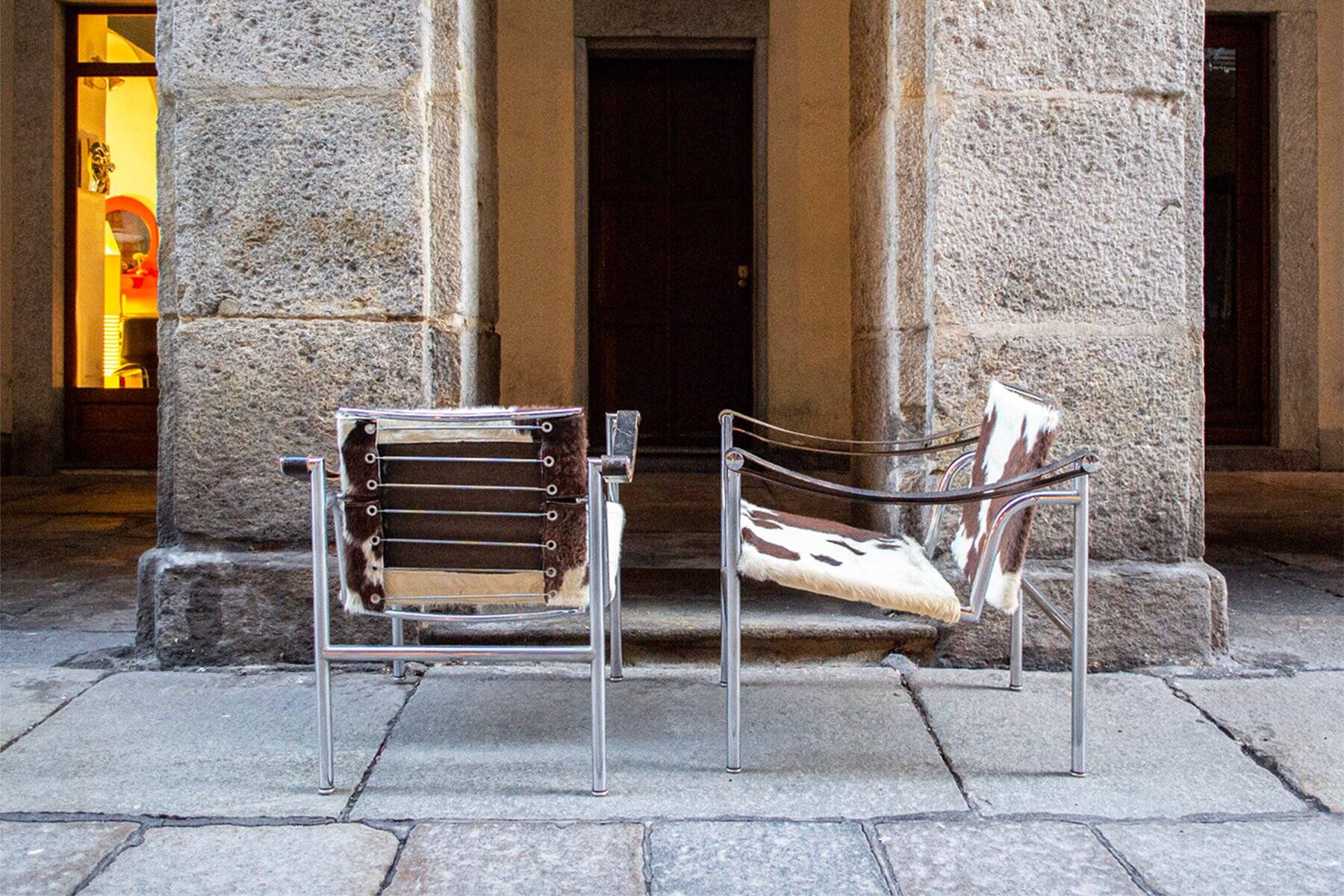 LC1 armchair by Le Corbusier for Cassina, Italy, 1960s, set of 2.