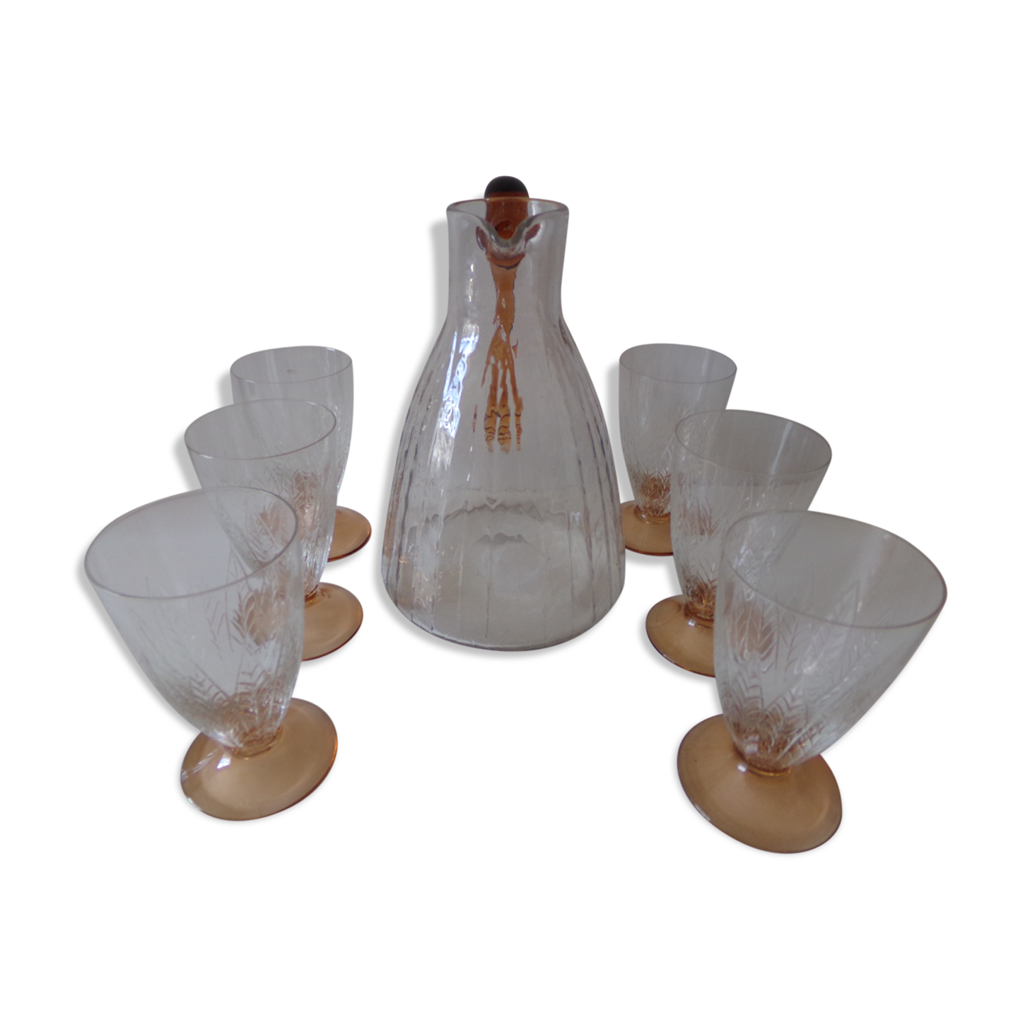 Service pitcher and 6 glasses