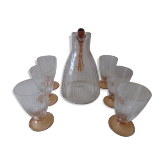 Service pitcher and 6 glasses