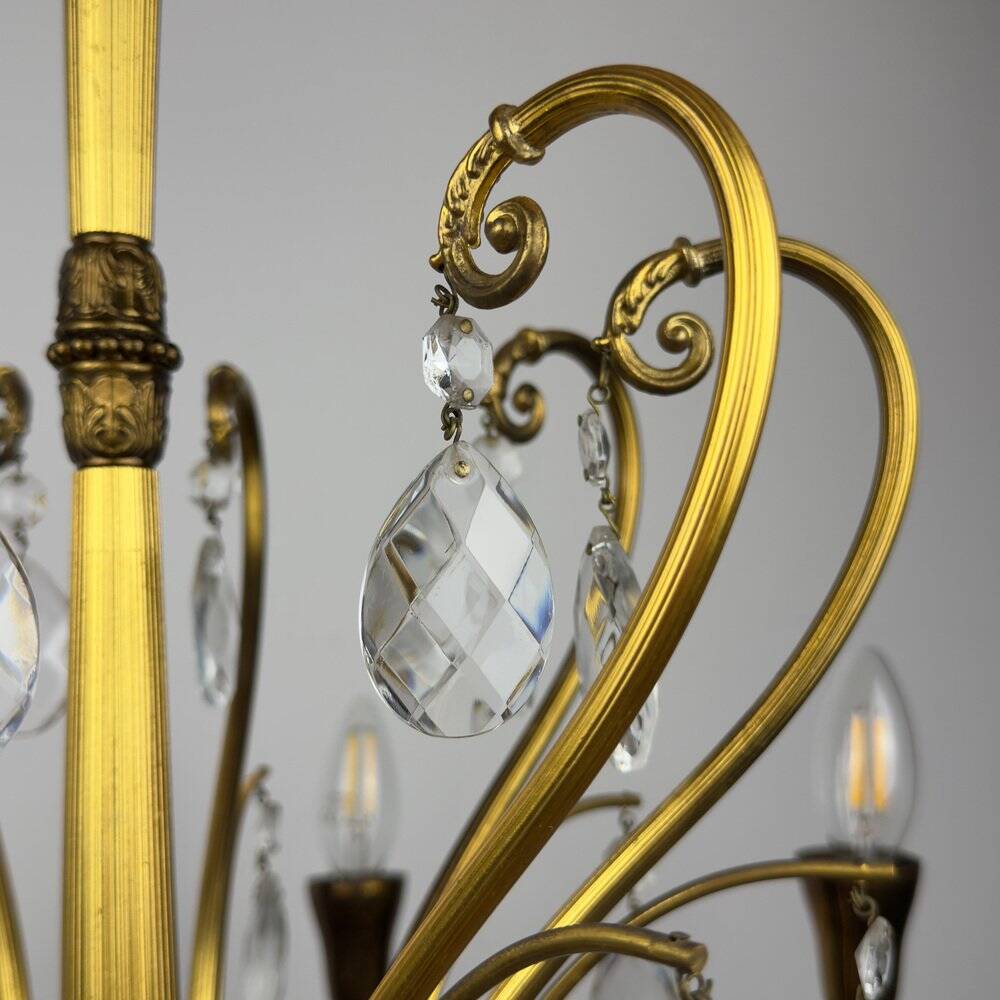 Vintage crystal chandelier, Italy, 1950s