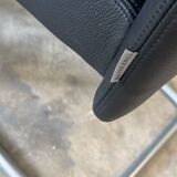 Set of 2 Jason Lite armchairs in black leather Walter Knoll