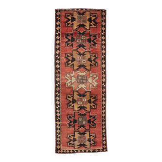 Classic Red & Black Persian Runner Rug, 112x316Cm