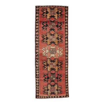 Tapis couloir persan classique rouge et noir, 112x316 cm