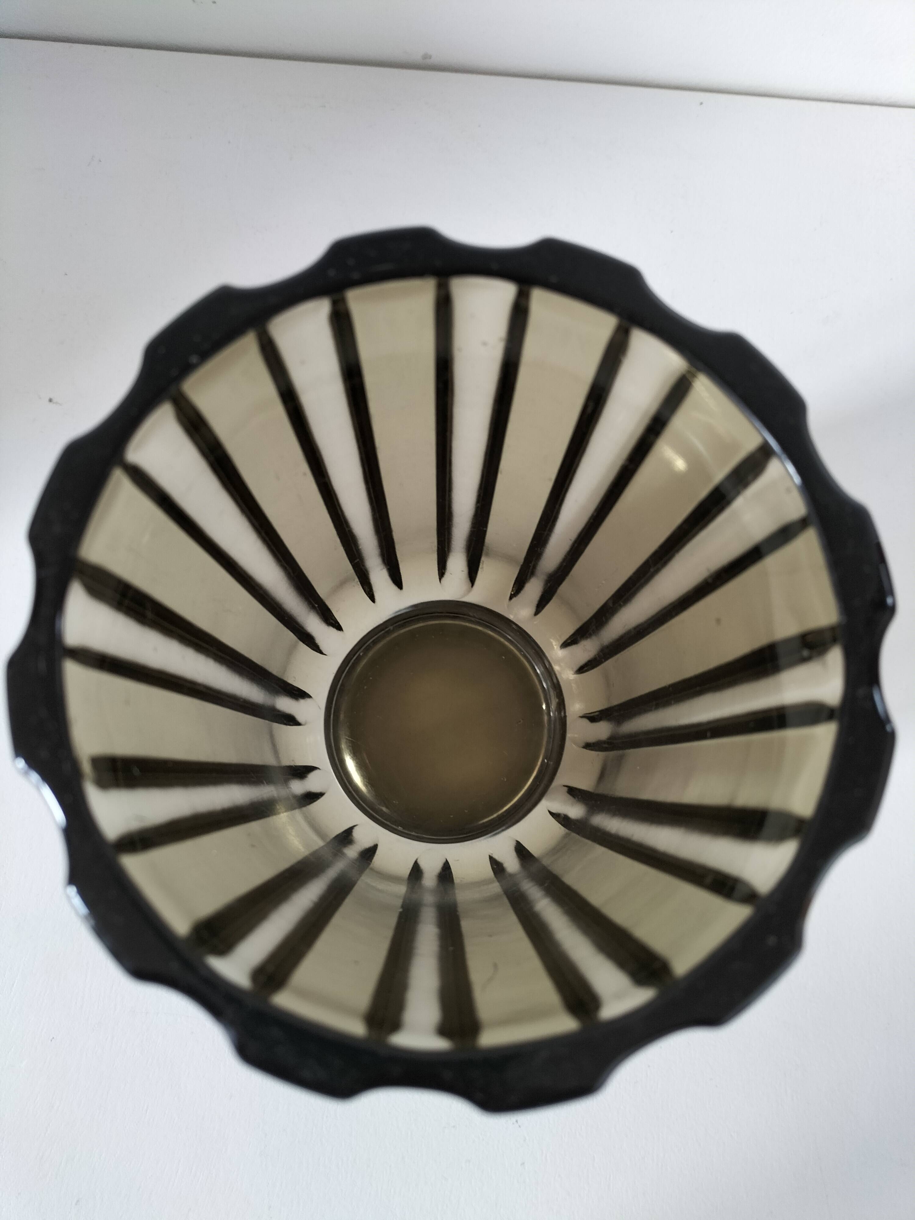 Vintage design smoked glass vase