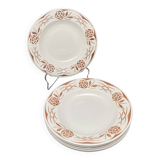 Assiettes creuses Digoin Sarreguemines Fleurs marron – 0924X7