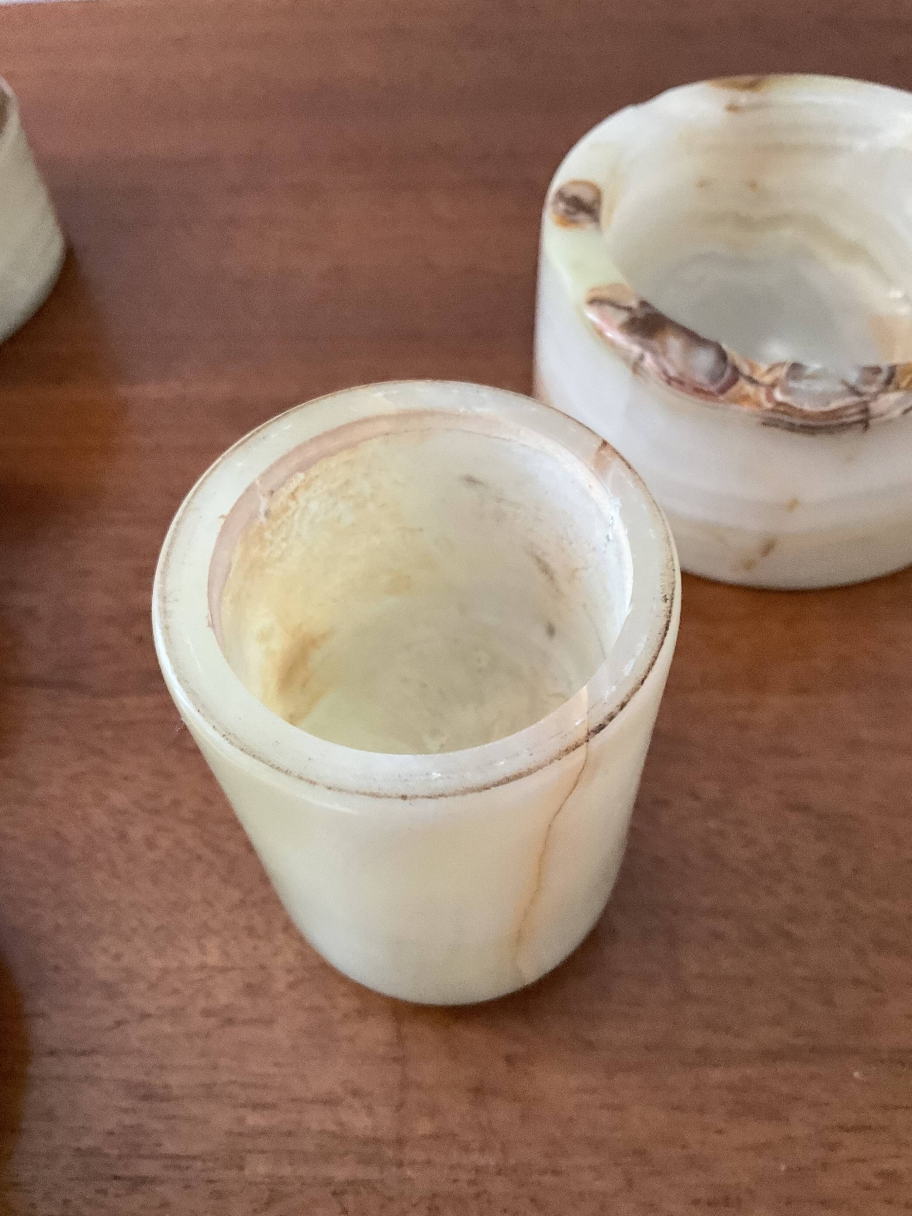 Vintage smoking set 70s in onyx