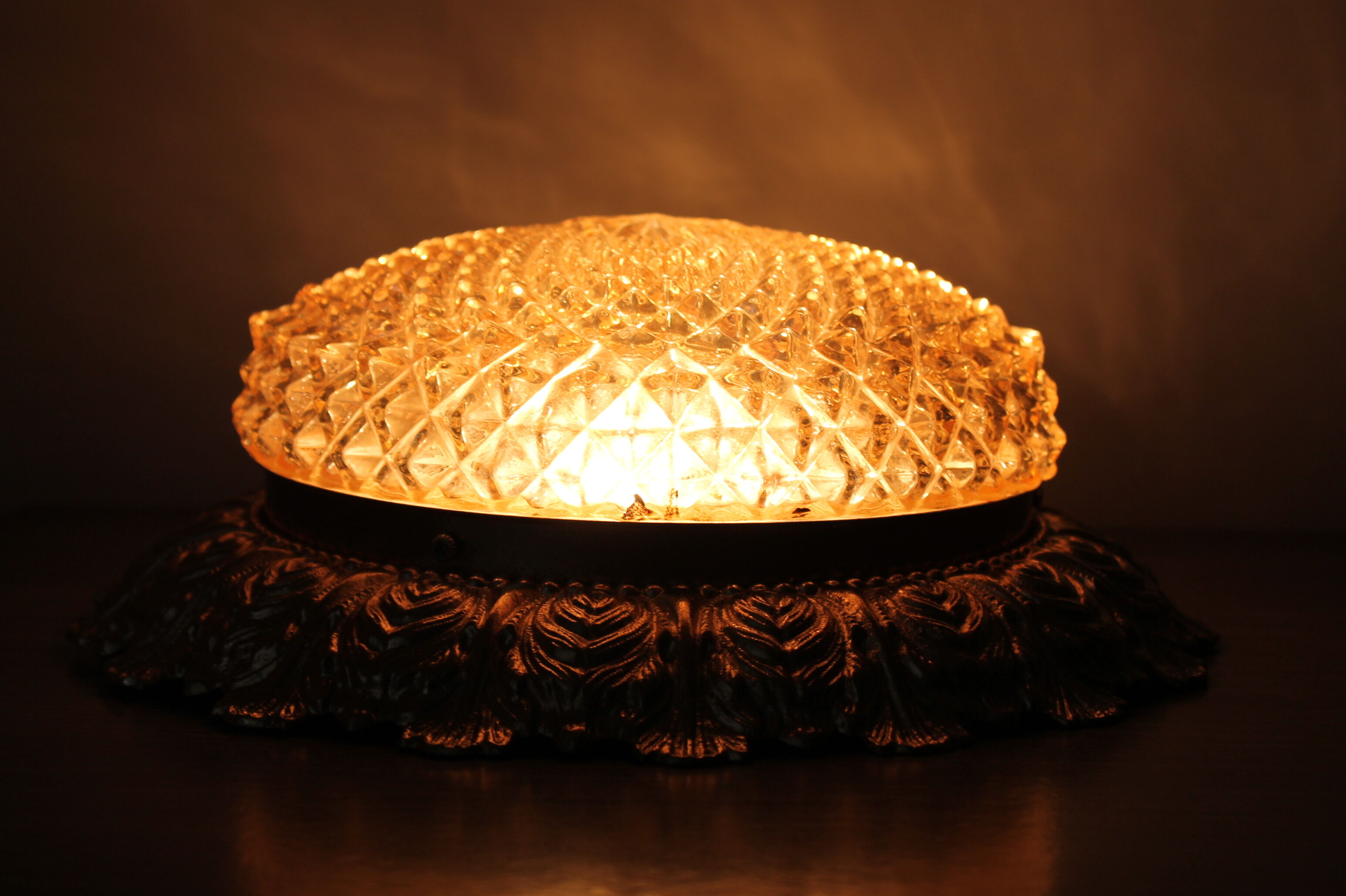 Vintage ceiling light, globe diamond tips