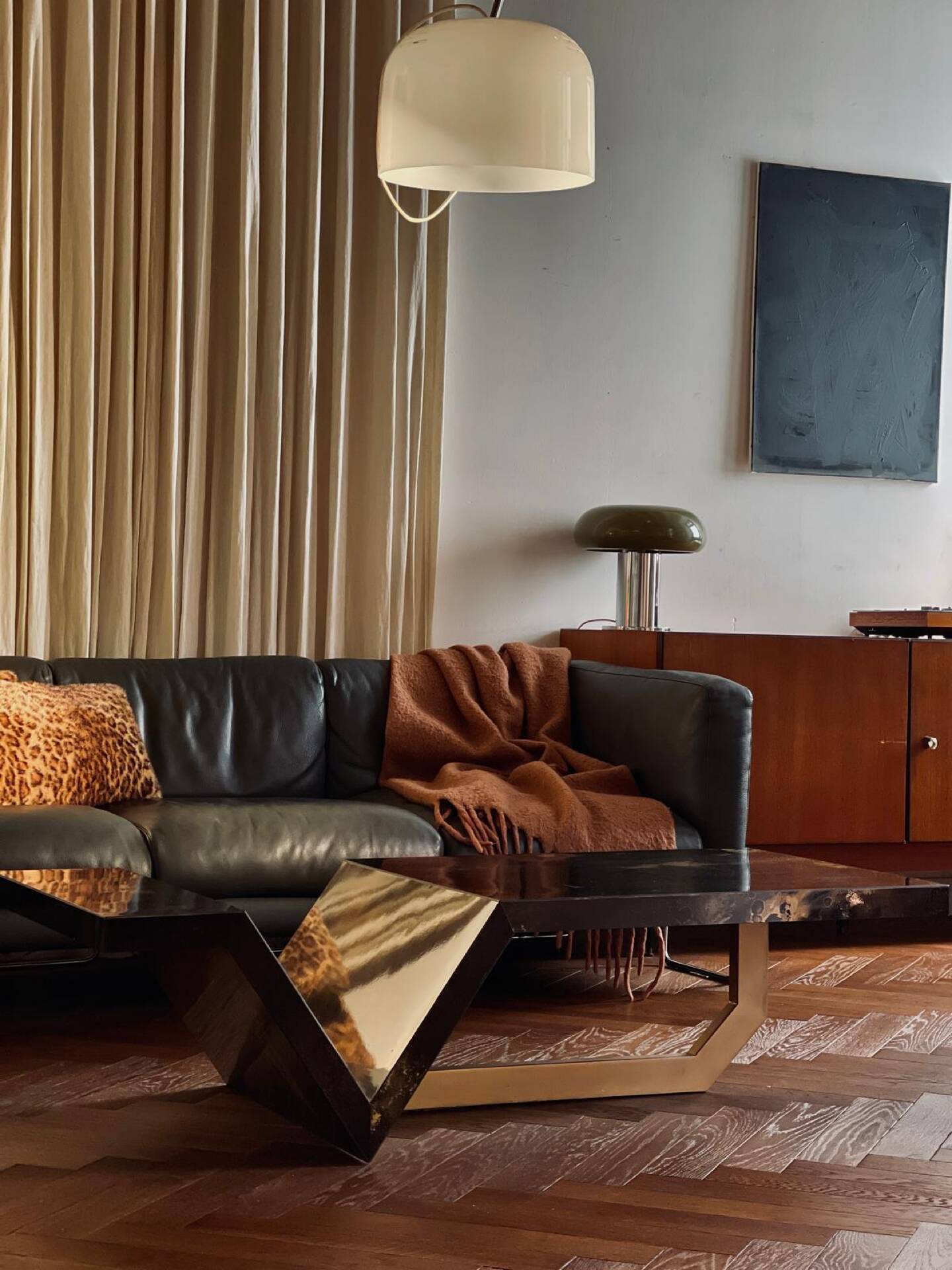3-seater leather sofa Pen Club by Kwok Hoï Chan Steiner