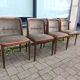 Set of 4 Dining Room Chairs - Dark Wood - Fabric - Scandinavian