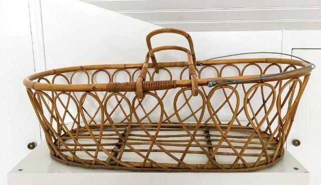 Rattan basket from the 70s
