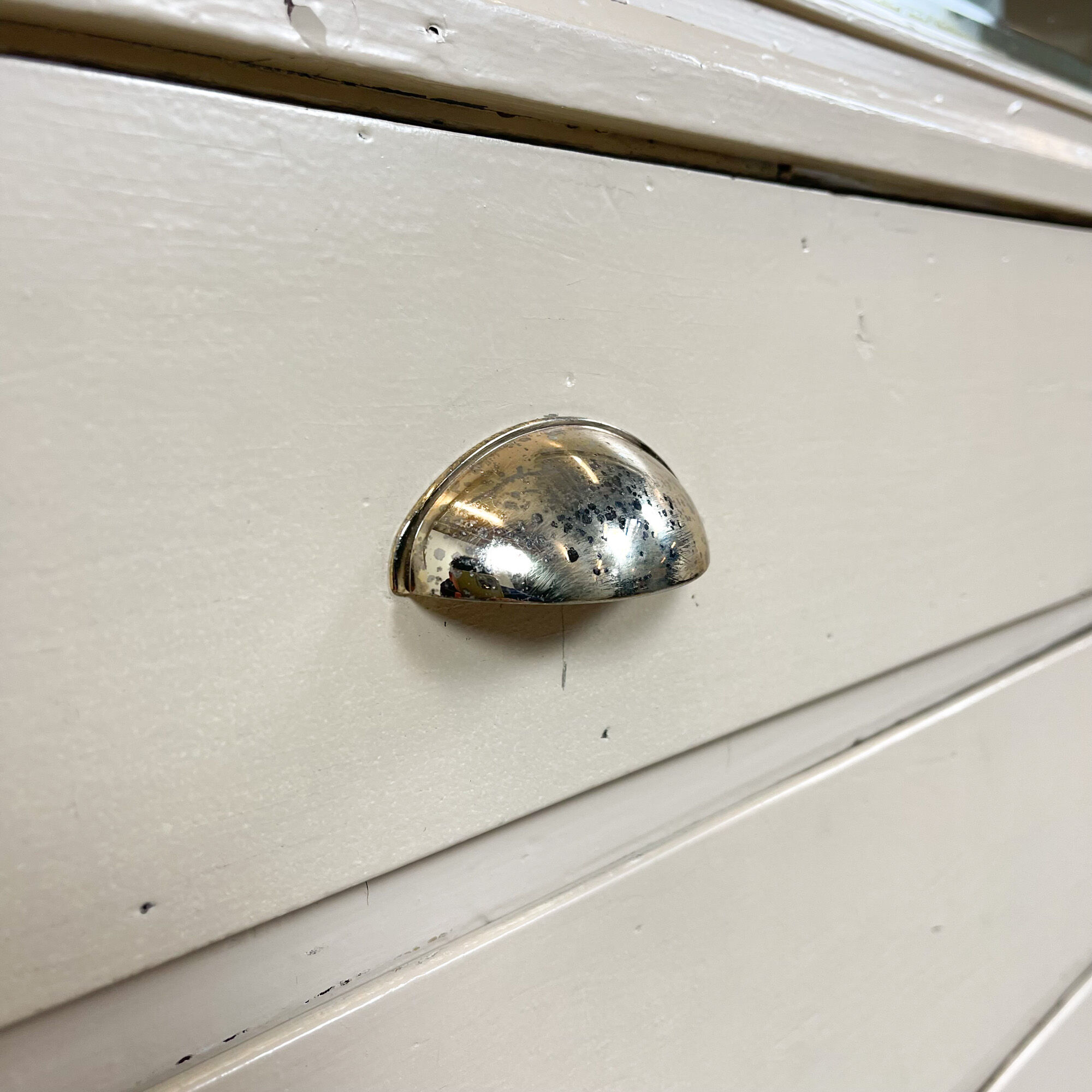 Vintage painted jewellery counter with top display