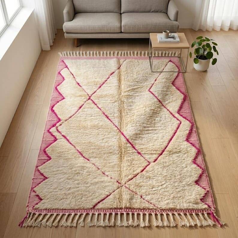 Custom traditional handwoven pure wool rug 2/3 m