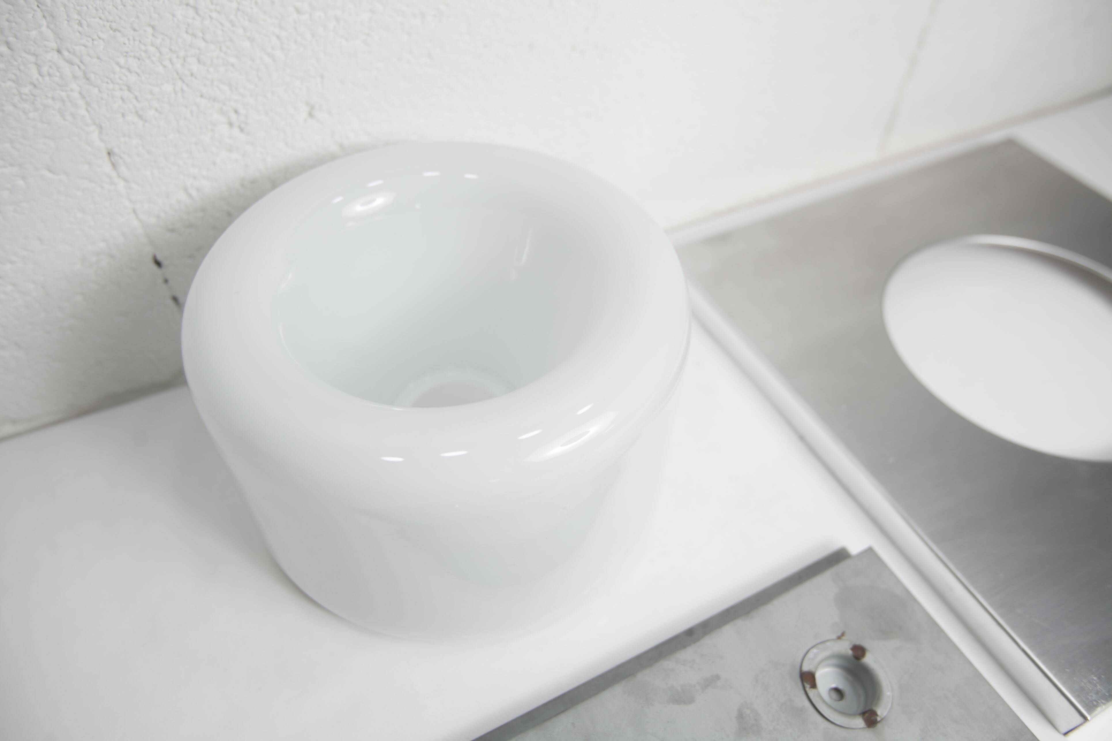 Ceiling light Doria Leuchten 1960, Germany, Alu Opaline + bulb