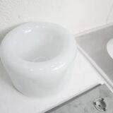 Ceiling light Doria Leuchten 1960, Germany, Alu Opaline + bulb