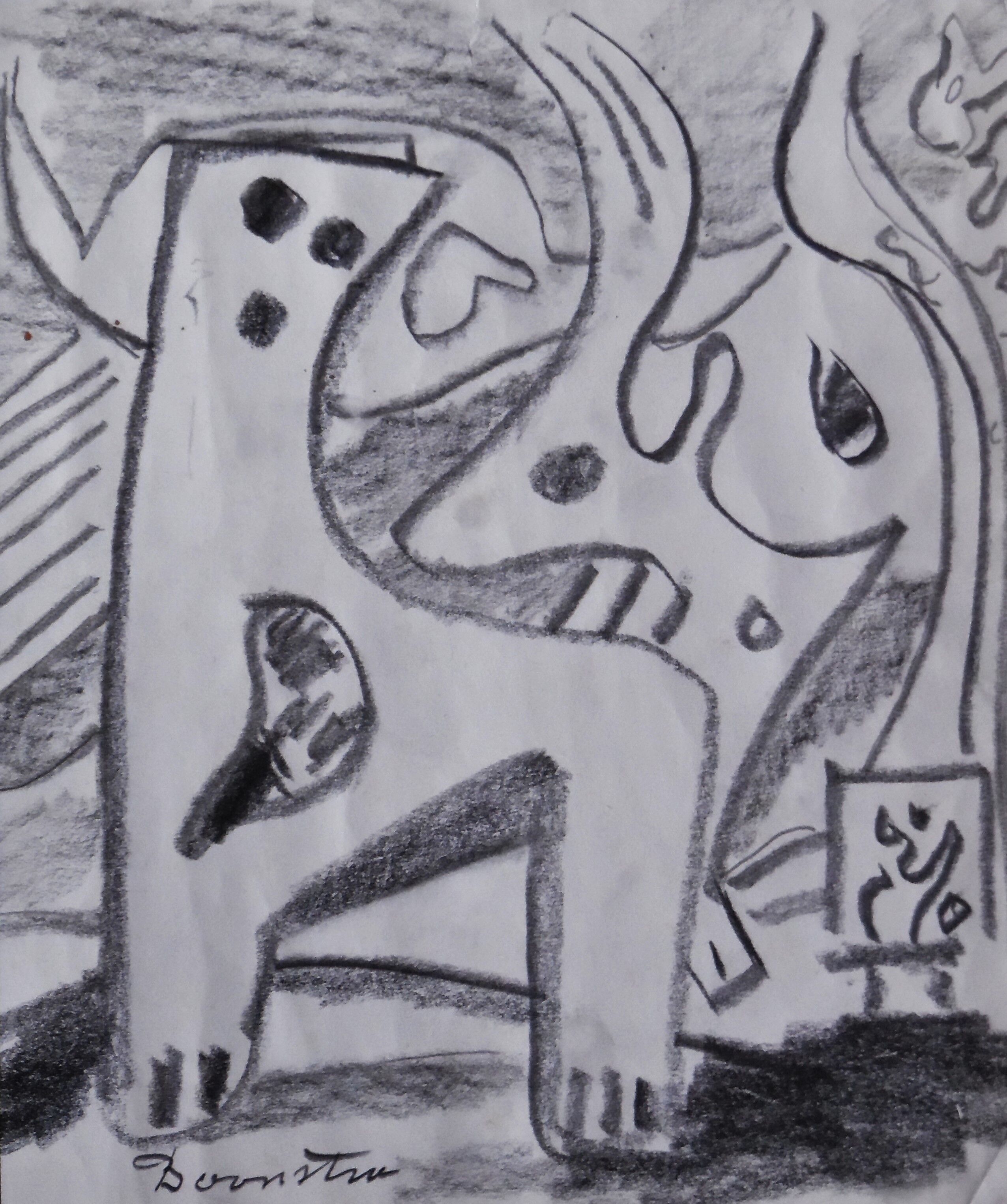 Original abstract drawings by KLAAS BOONSTRA