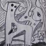 Original abstract drawings by KLAAS BOONSTRA