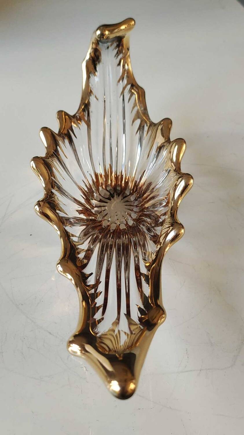 Empty Pocket/Decorative Bowl/Royal Bayel Crystal. 18k gold highlights.