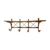 Vintage rattan wall coat rack