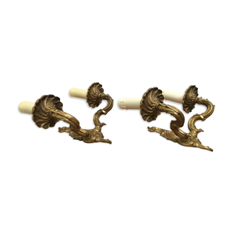 Paire d'appliques en bronze