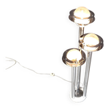 Lampadaire Space Age chromé et verre, années 1970