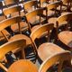 Lot of 60 wooden bistro chairs from the Baumann 1970s