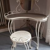 Wrought iron dressing table and chair