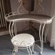 Wrought iron dressing table and chair