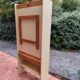 Vintage Pine Freestanding Retractable Bookcase Desk Table