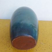Enamelled terracotta vase, blue