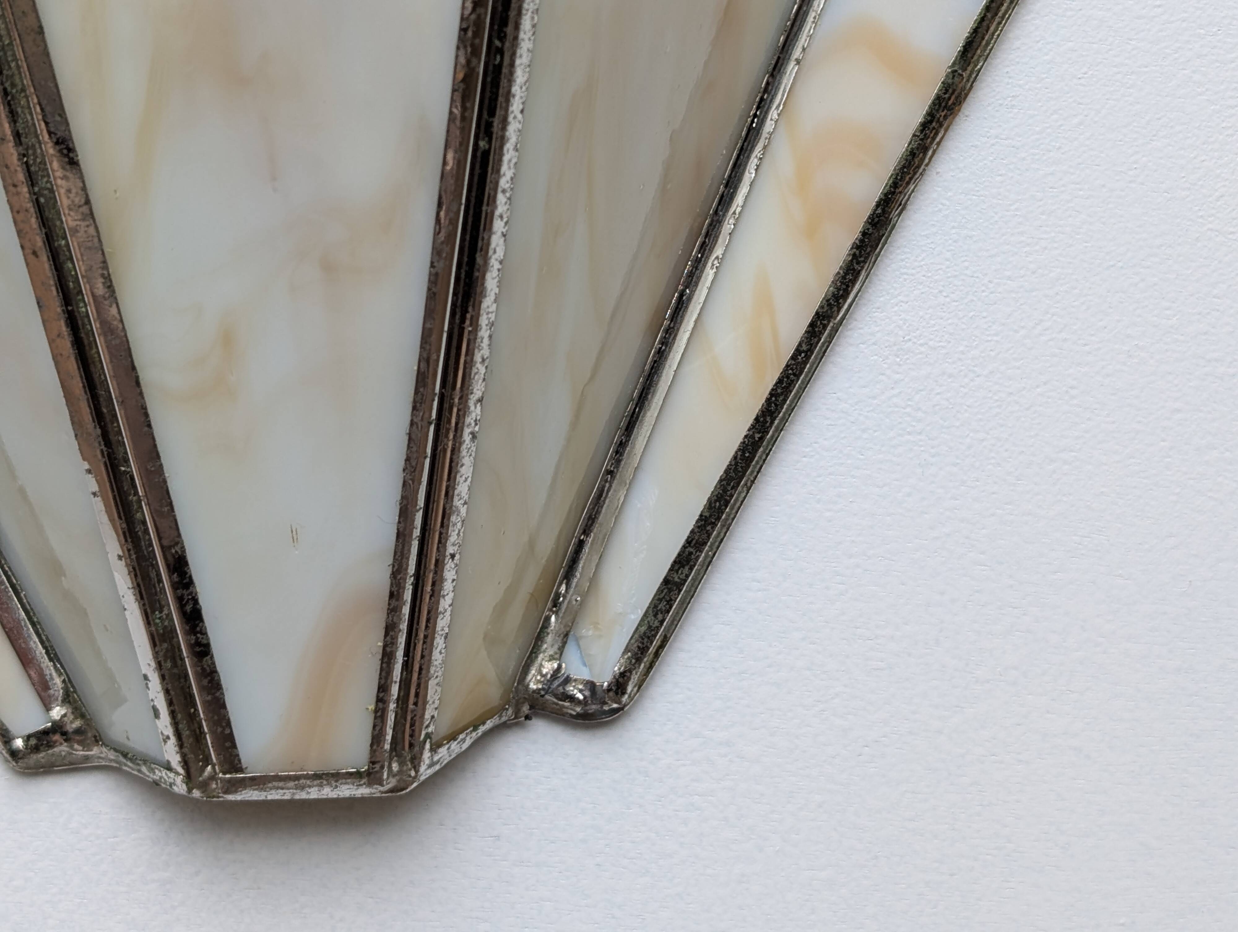 Pair of Art Deco glass paste wall lights