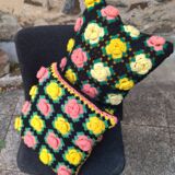 Set of vintage crochet cushions