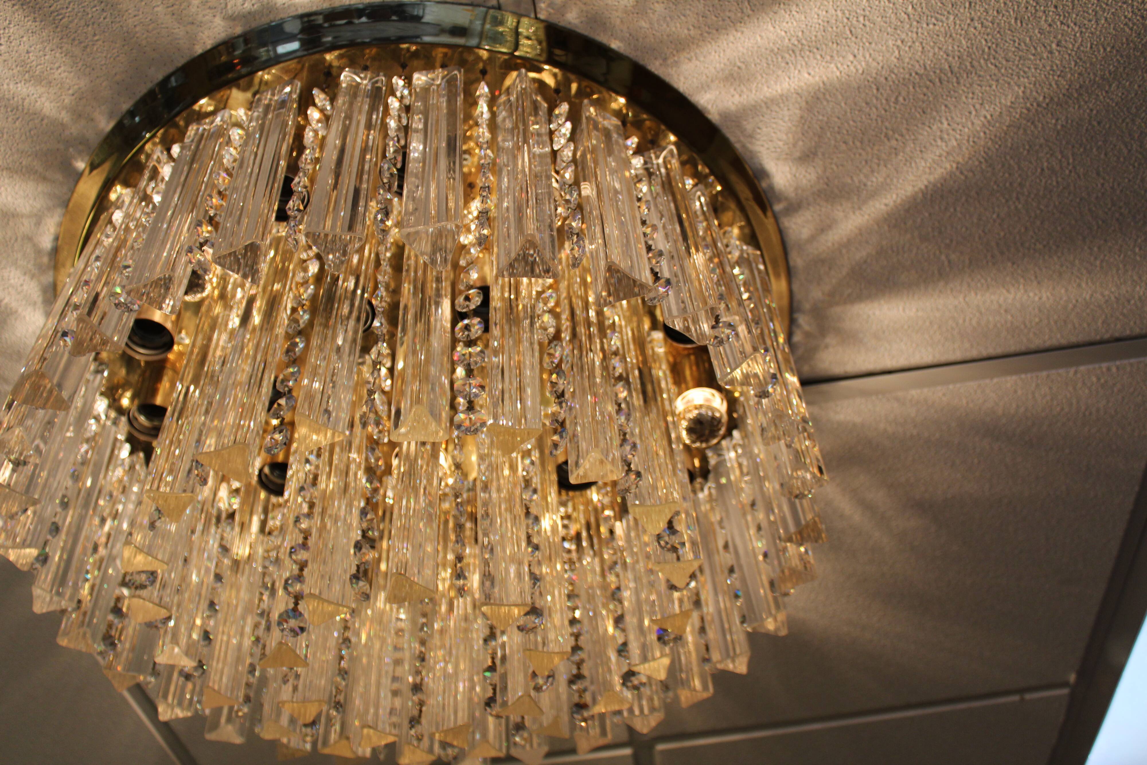 J.T. Kalmar Plaffoniere avec cristaux de verre de Murano, Autriche 1960