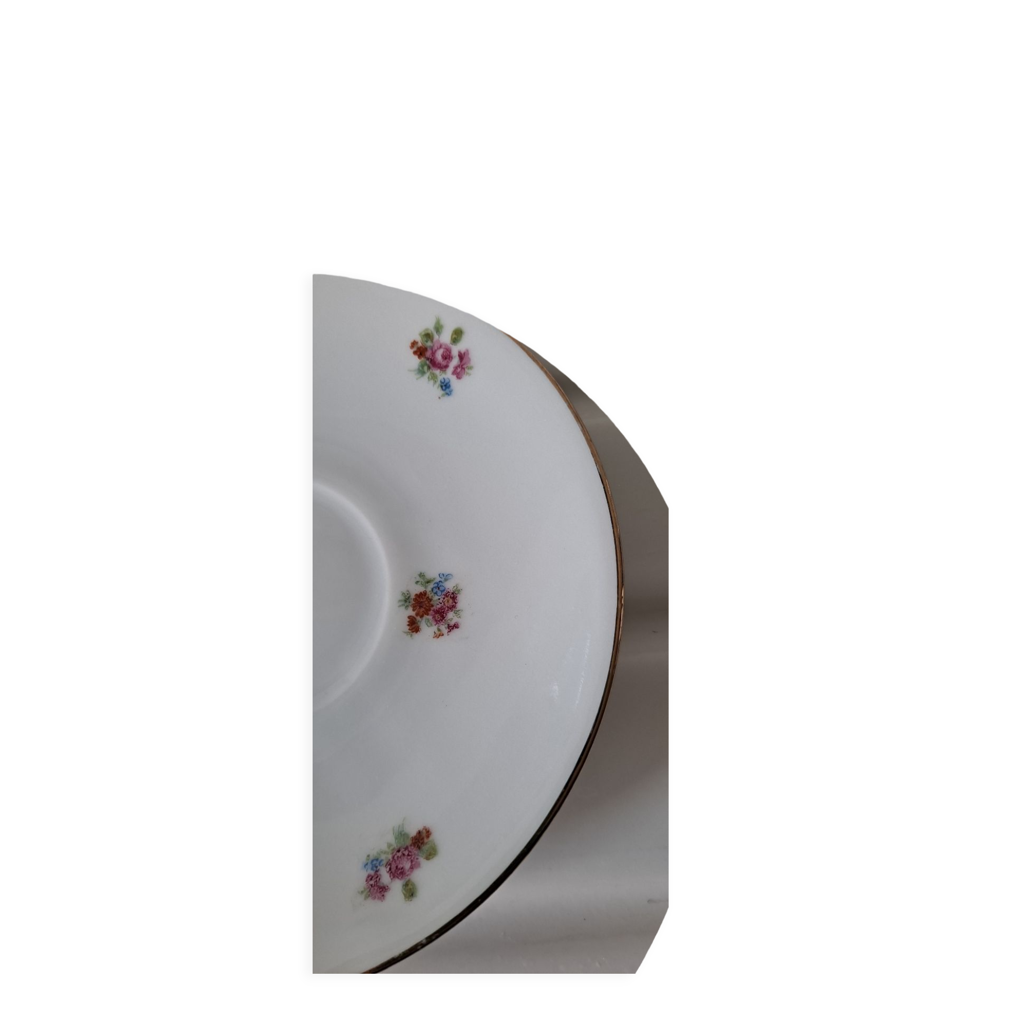 Coupelles soucoupes fleuries porcelaine