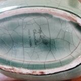 Vintage ceramic bird lamp base from Charolles