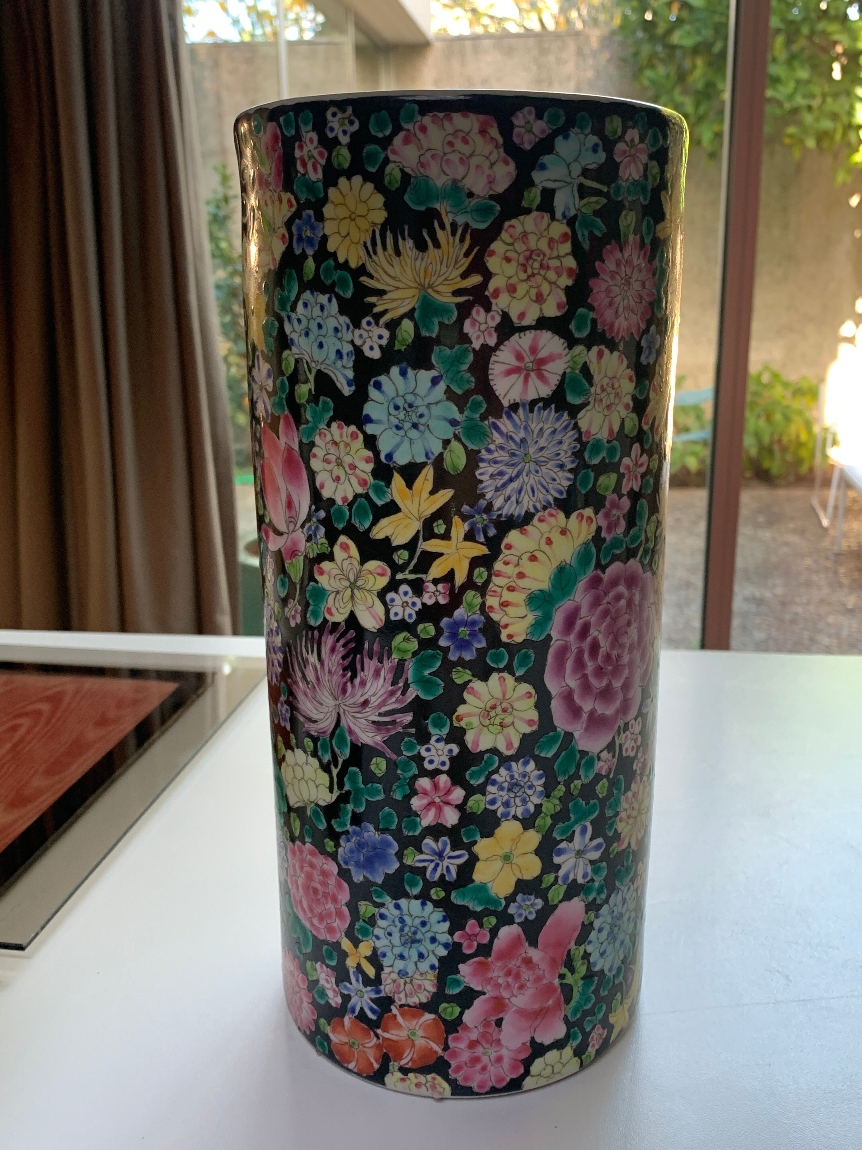 Porcelain vase decorated with flowers