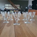 7 vintage footed aperitif glasses