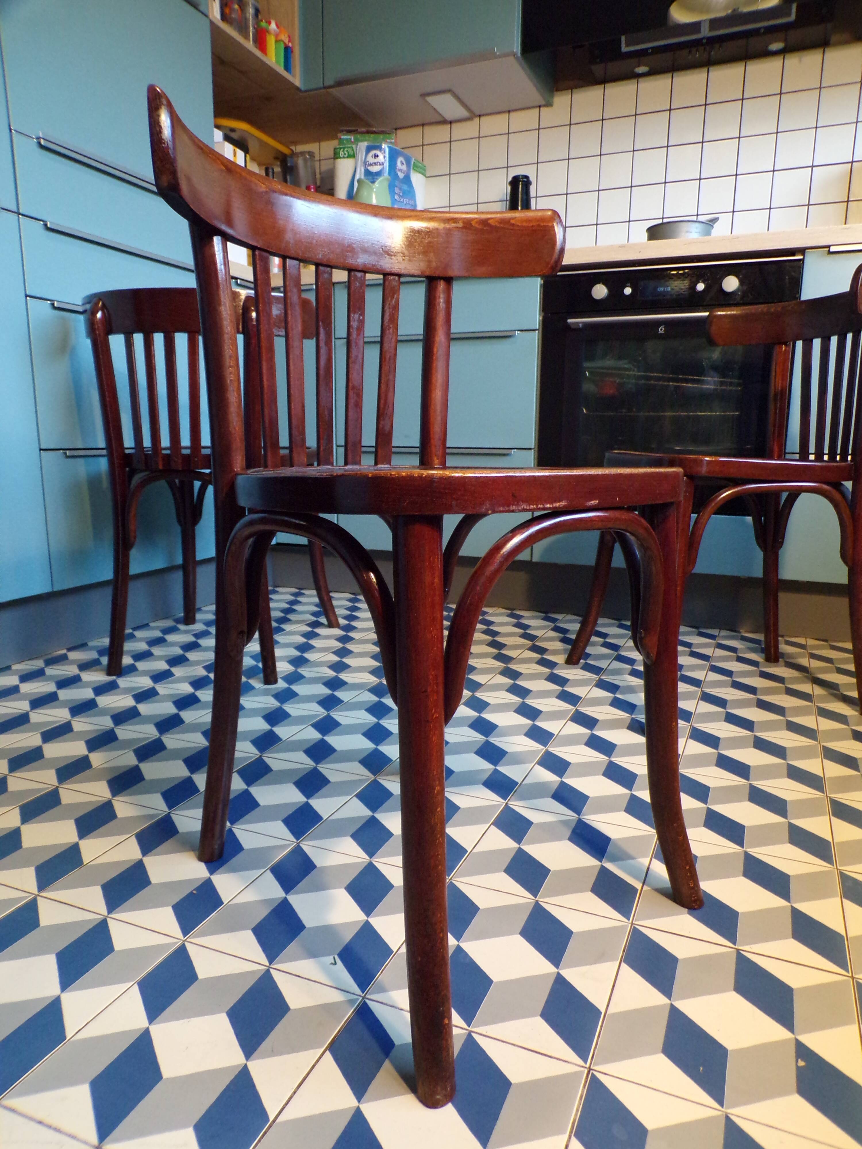 Set de 4 chaises de bistrot 1950