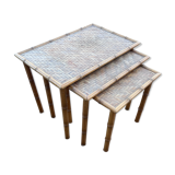 trundle table in wicker and bamboo