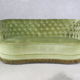 Danish curved green button sofa from the 1940s
