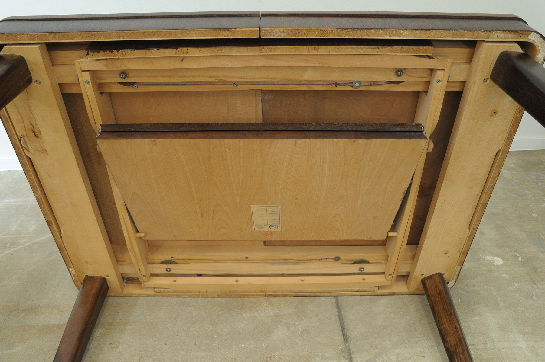 Fully renovated walnut folding dining table by Setona, 1950s