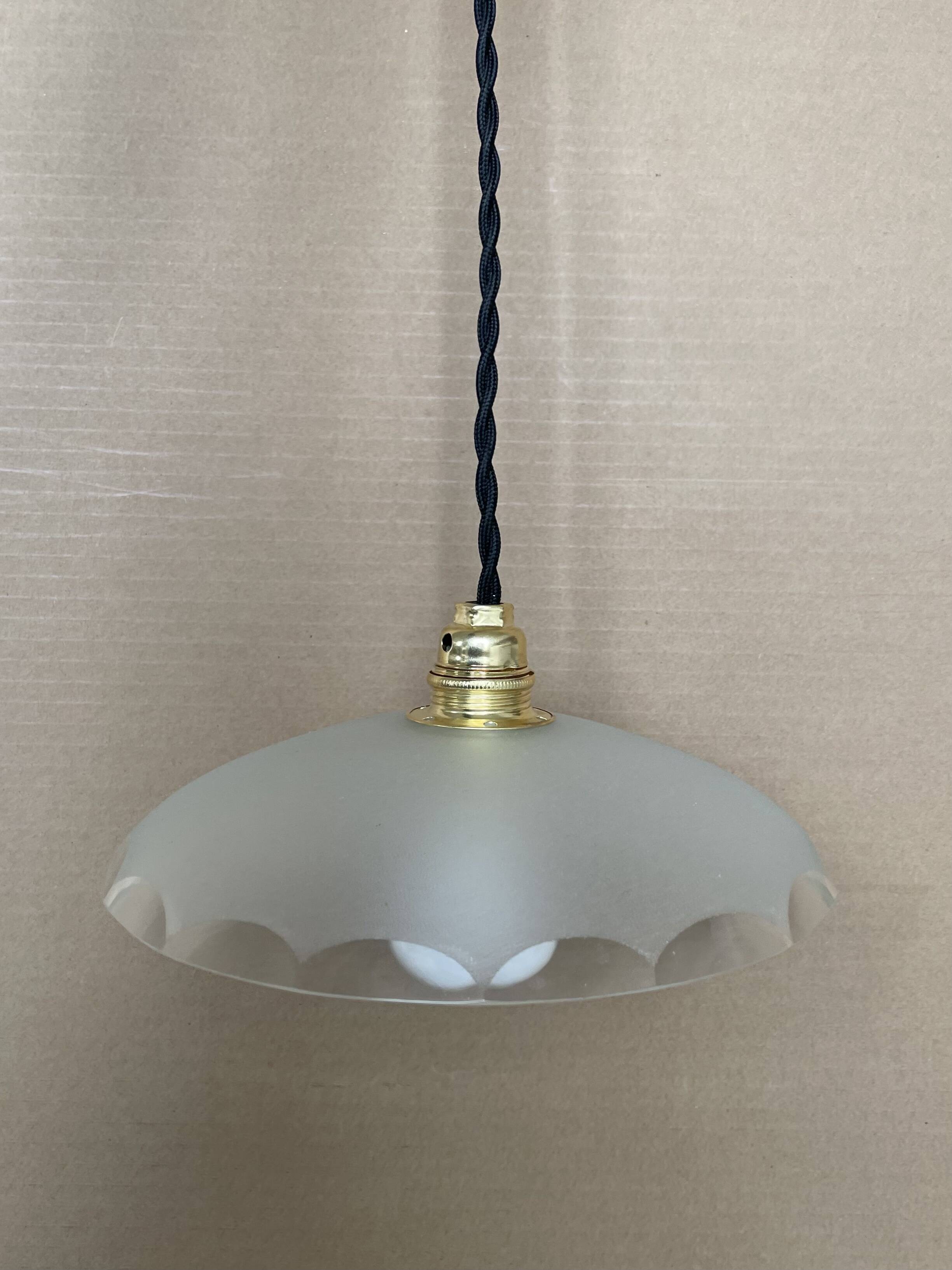 Small antique glass pendant light