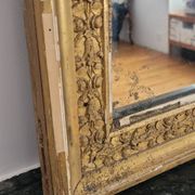 Miroir doré stuc et bois Empire