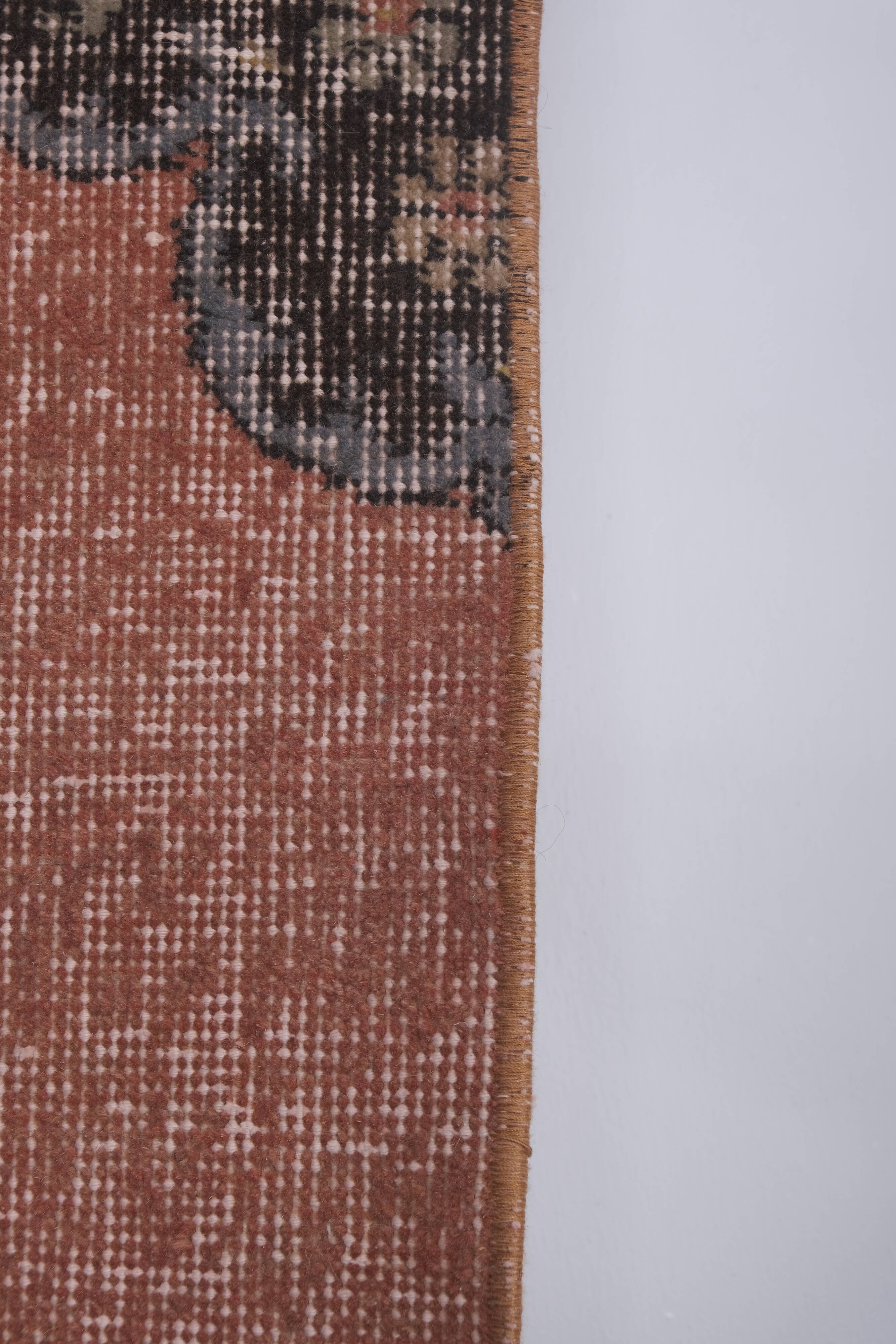 Vintage Turkish rug from Oushak, hand-woven 87x382 cm