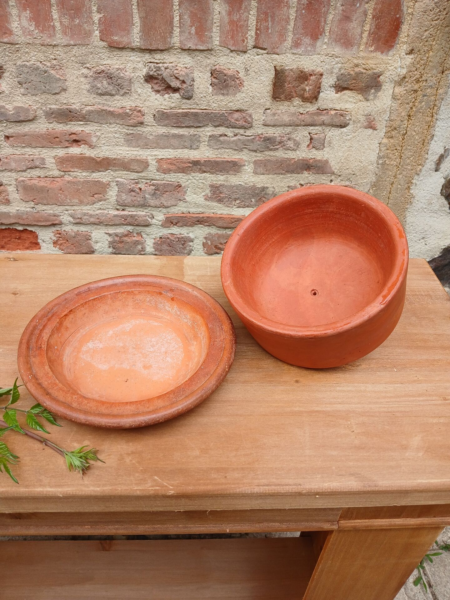 Antique earthenware butter dish
