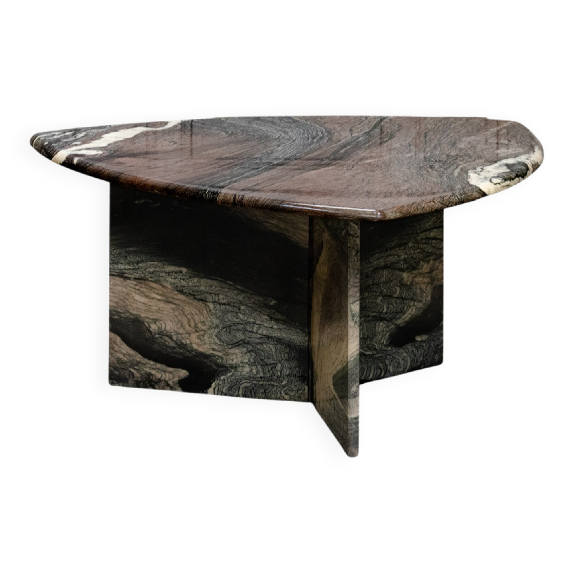 Vintage coffee table in Cipollino marble, 1970.
